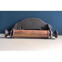 Traditional Toilet Roll Holder - Fixed Arm - Antique Iron - Blank Backplate 